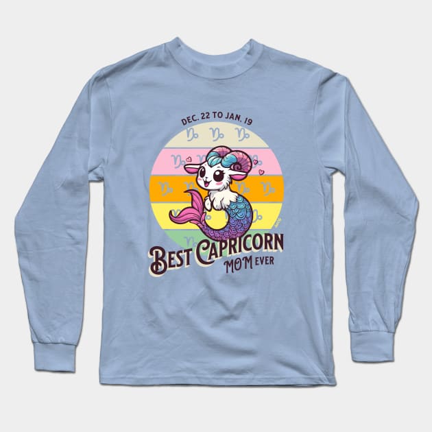 Best Capricorn Mom Ever Long Sleeve T-Shirt by B2T4 Shop